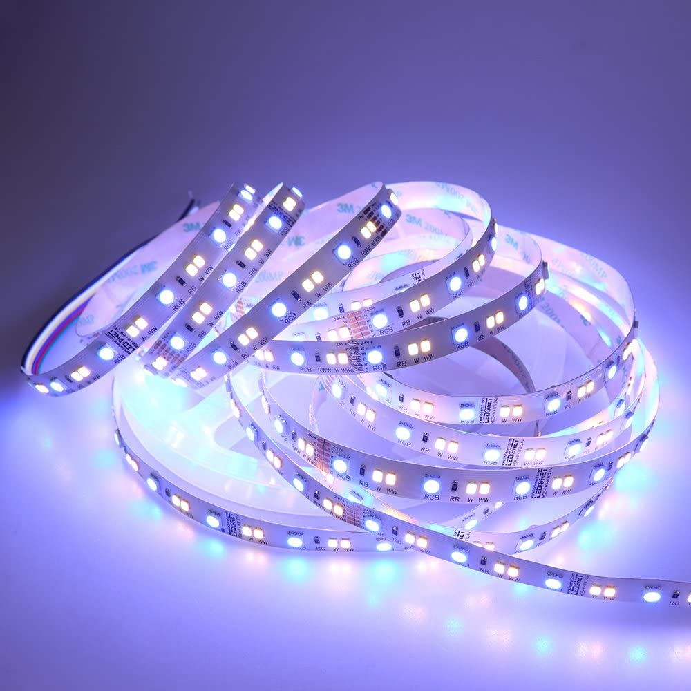 DC24V 16.4Ft 540LEDs Super Density Color Changing RGBWW Dimmable LED Strip Light DC24V 16.4Ft 540LEDs Super Density Color Changing RGBWW Dimmable LED Strip Light